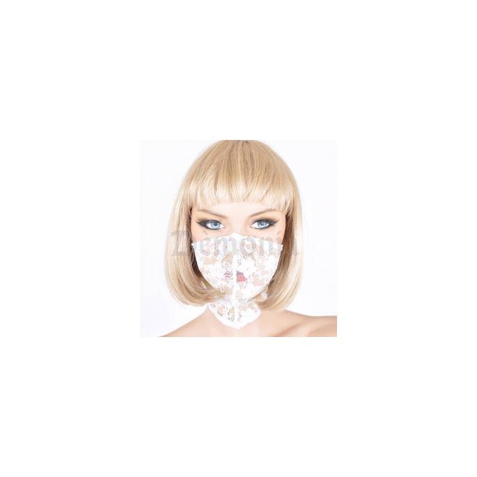 Masque Bas Visage Dentelle Ruban Blanc Boutique D Monia