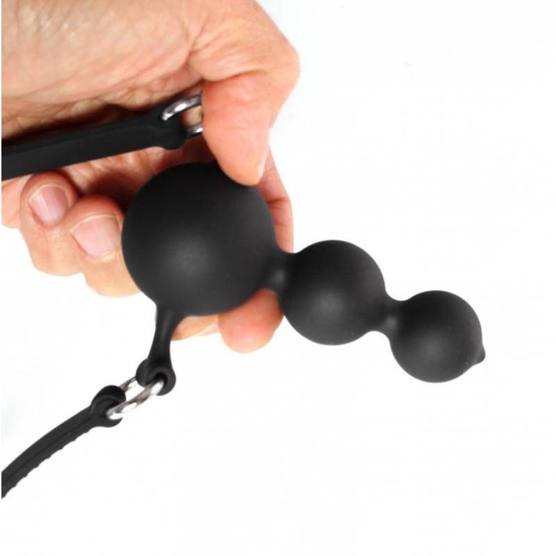 Baillons Baillon Triple Boule Silicone Noir