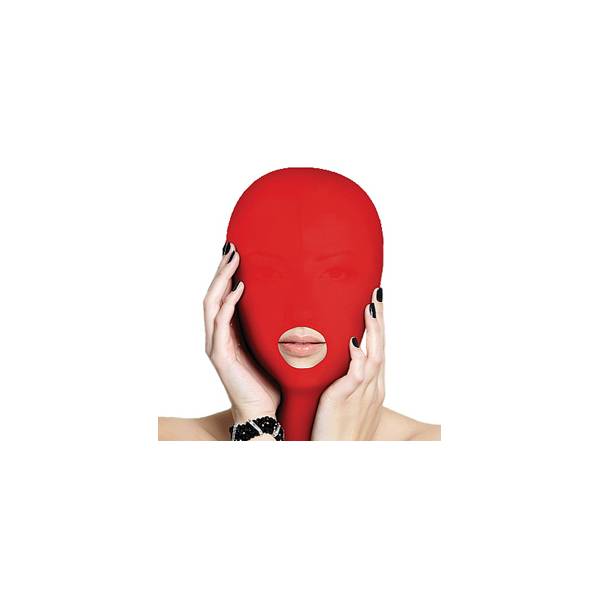 RED FABRIC BALACLAVA OPEN MOUTH