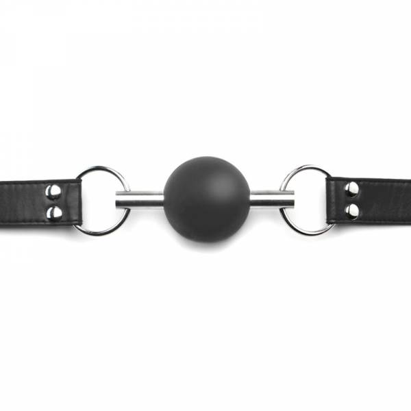 BLACK BALL GAG - METAL STEM