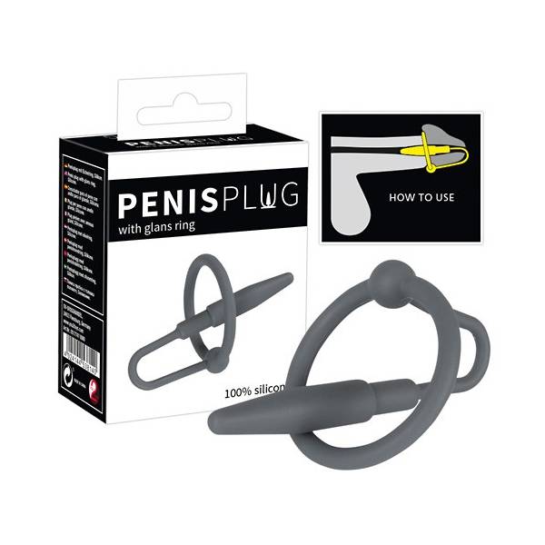 PLUG PENIS (0,8CM) + COCKGLAND (3CM) SILICONE