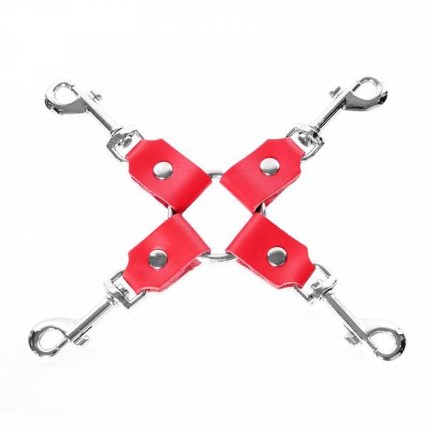 KREUZ KARABINER LEDER ROT