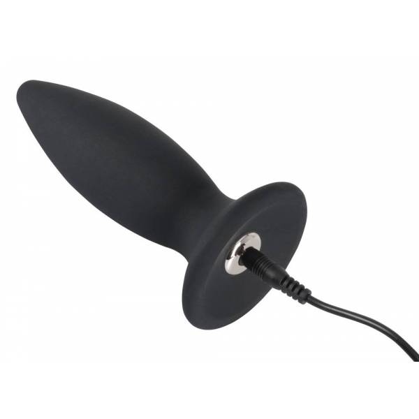 PLUG SILICONE NOIR RECHARGEABLE MEDIUM (L: 8.5 CM D: 3.8 CM)