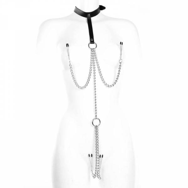 COLLIER + CHAINES + PINCES SEINS / SEXE