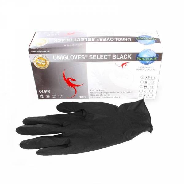 GANTS LATEX JETABLES NOIRS PAR 100