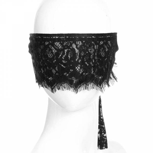 BLACK SILK LACE HEADBAND