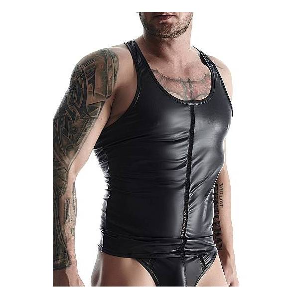 WETLOOK-TOP SCHWARZ