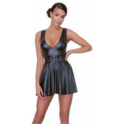 ROBE PATINEUSE WETLOOK + CEINTURE