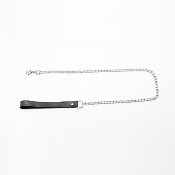 BLACK LEATHER CHAIN 80cm