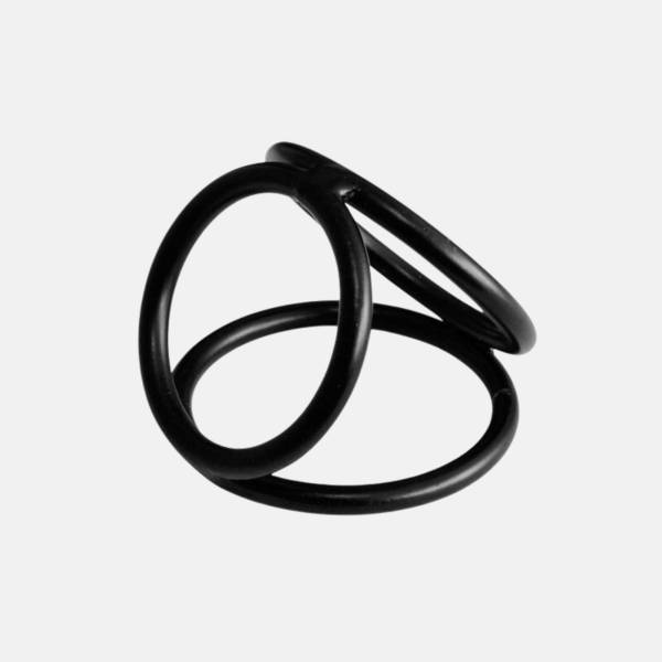 TRIPLE METAL RINGS SCHWARZ 50mm