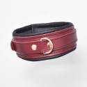 LEDERHALSBAND BURGUNDY+ROSÉGOLD 5CM