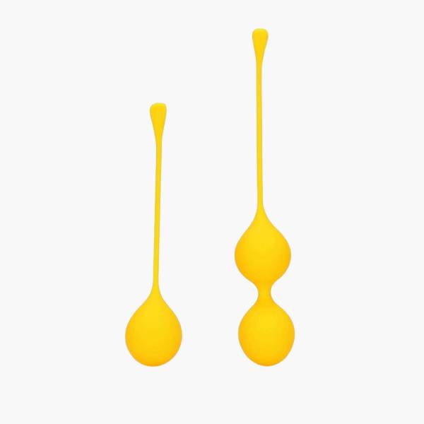 LOT 2 BOULES DE GEISHA JAUNE SILICONE