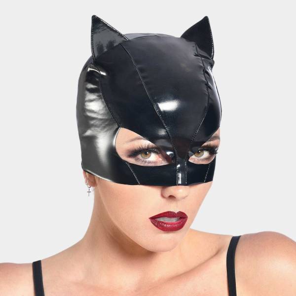 MASQUE PETIT CHAT VINYLE NOIR