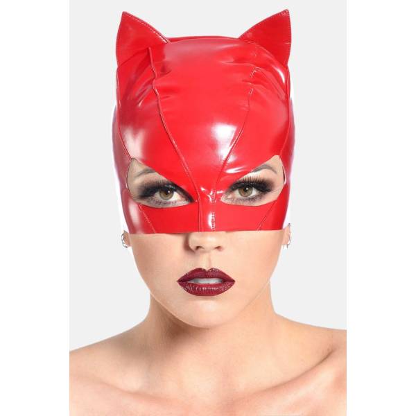 MASKE KLEINE KATZE VINYL ROT